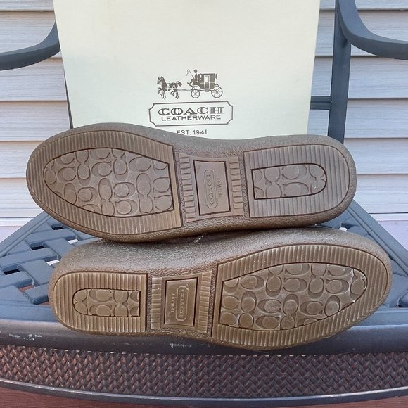 COACH TANESHA SUEDE SHEARLING Women's 7 After Ski Boot Metallic Gold Winter - Picture 8 of 16